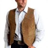 Gilet Homme Allthemen Daim Vintage Slim Fit Marron Beige