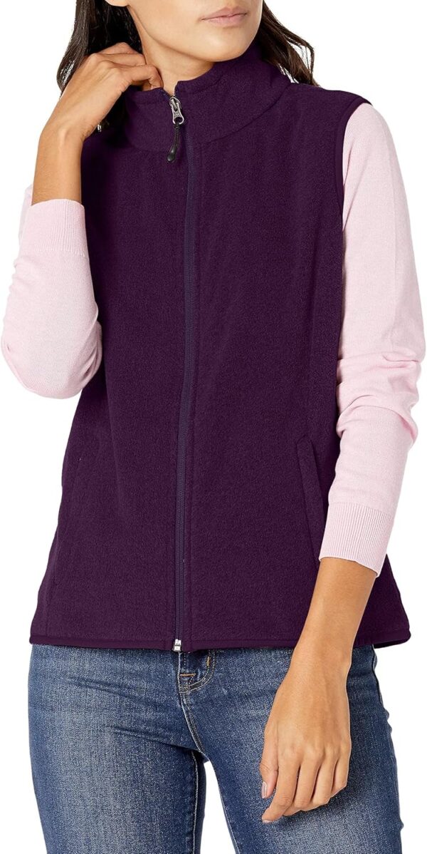 Gilet Polaire Femme Amazon Essentials Coupe Classique Bleu-0