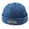 Casquette Docker Enfant Coton Rétro HiyyFloy Bleu
