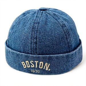 Casquette Docker Enfant Coton Rétro HiyyFloy Bleu