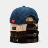 Casquette docker homme sans bord réglable bonnet rétro femme-4