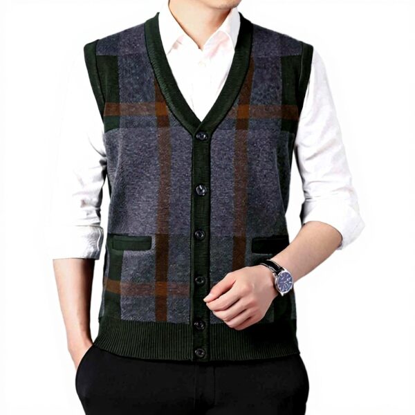 Gilet Tricoté Homme Hiver Col V sans Manches Generisch