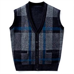 Gilet Tricoté Homme Hiver Col V sans Manches Generisch