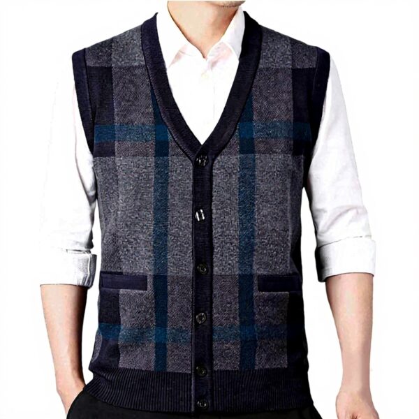 Gilet Tricoté Homme Hiver Col V sans Manches Generisch
