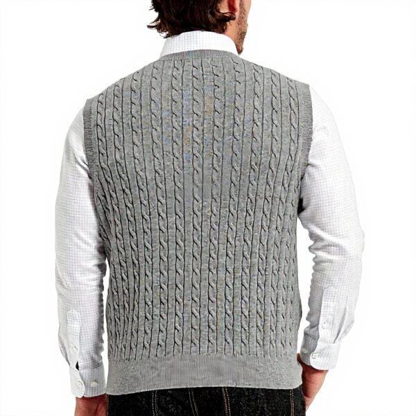 Gilet homme coton col V tricot torsadé sans manches Kallspin