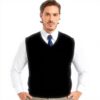 Gilet homme coton col V tricot torsadé sans manches Kallspin