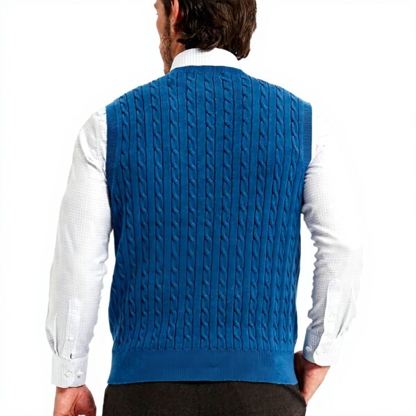 Kallspin Gilet homme coton col V tricot torsadé sans manches