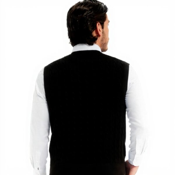 Gilet homme coton col V tricot torsadé sans manches Kallspin