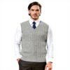 Gilet homme coton col V tricot torsadé sans manches Kallspin