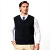 Gilet homme coton col V sans manches Kallspin tricot torsadé