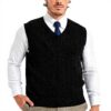Gilet homme coton col V sans manches Kallspin tricot torsadé