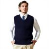 Gilet homme coton col V tricot torsadé sans manches Kallspin