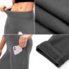 Legging doublé polaire femme poches sans couture course yoga