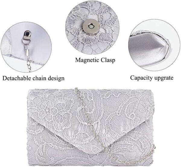 Pochette dentelle femme Fioeyr sac main fêtes mariages-2