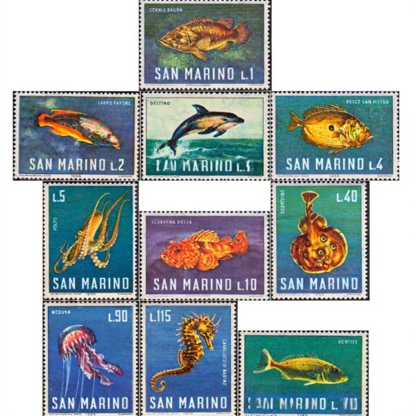 Prophila Collection timbres faune marine neufs 1966