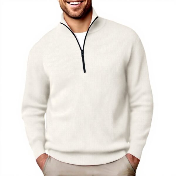 Sweatshirt homme velours côtelé col zippé confortable