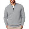 Sweat homme velours côtelé col zippé confortable Generic