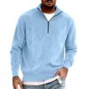 Pull velours côtelé homme col zippé confortable Generic