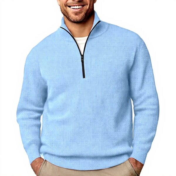 Pull velours côtelé homme col zippé confortable Generic