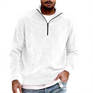 Sweat velours côtelé homme col zippé confortable Generic