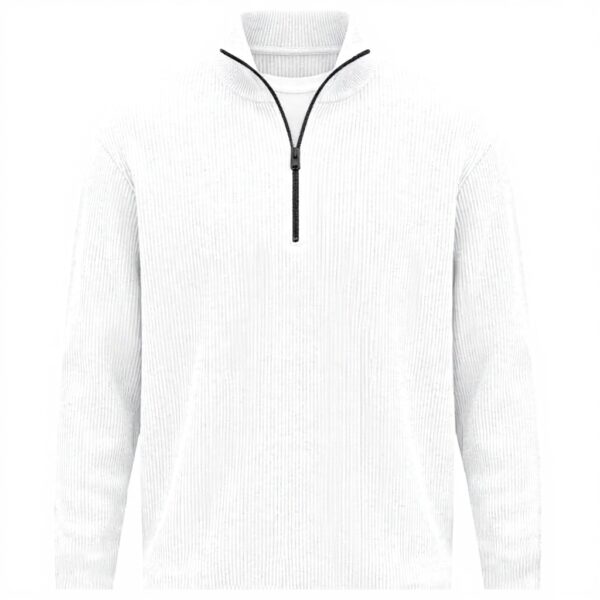 Sweat velours côtelé homme col zippé confortable Generic
