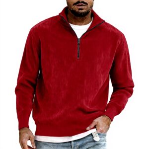Pull velours côtelé homme col zippé confortable Generic