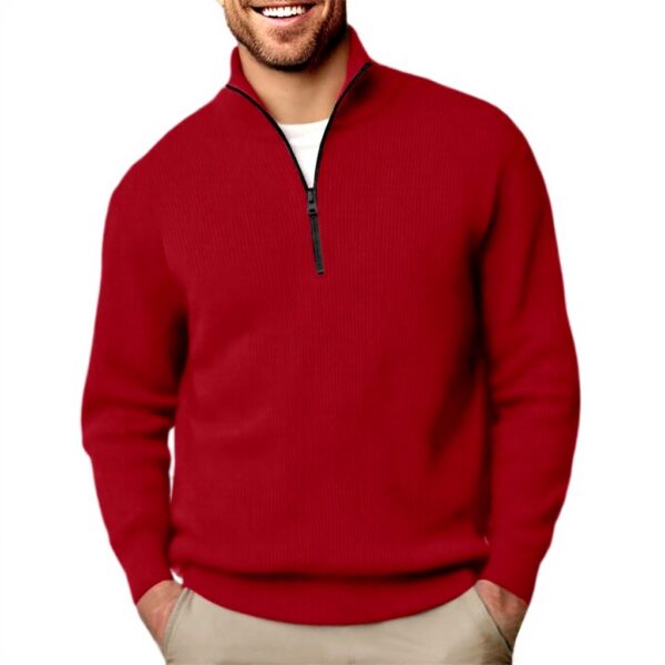 Pull velours côtelé homme col zippé confortable Generic