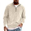 Sweatshirt homme velours côtelé col zippé confortable