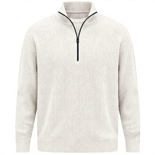 Sweatshirt homme velours côtelé col zippé confortable