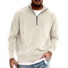 Sweatshirt homme velours côtelé col zippé confortable