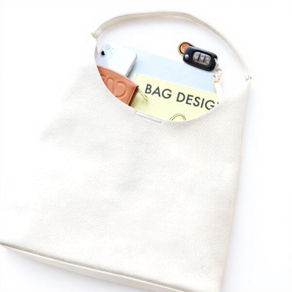 Sac hobo femme cuir végétalien souple Hoxis beige bleu noir