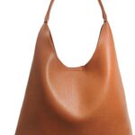 Sac hobo femme cuir végétalien souple sac à main fourre-tout-0