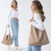 Sac hobo femme cuir végétalien souple HOXIS sac à main-1