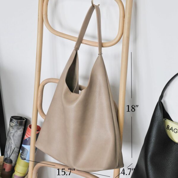 Sac hobo femme cuir végétalien souple HOXIS sac à main-3