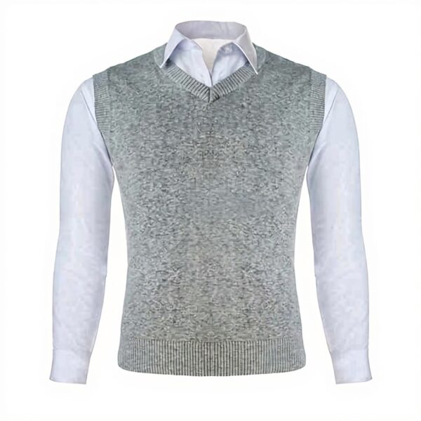 Gilet Homme TOPTIE Col V Coton Tricoté Automne Hiver Slim