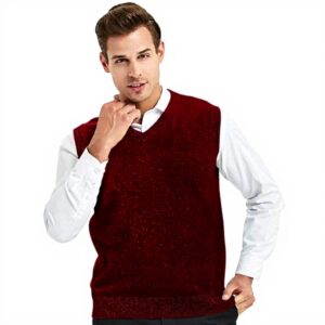 Gilet Homme TOPTIE Col V Coton Tricoté Automne Hiver Slim